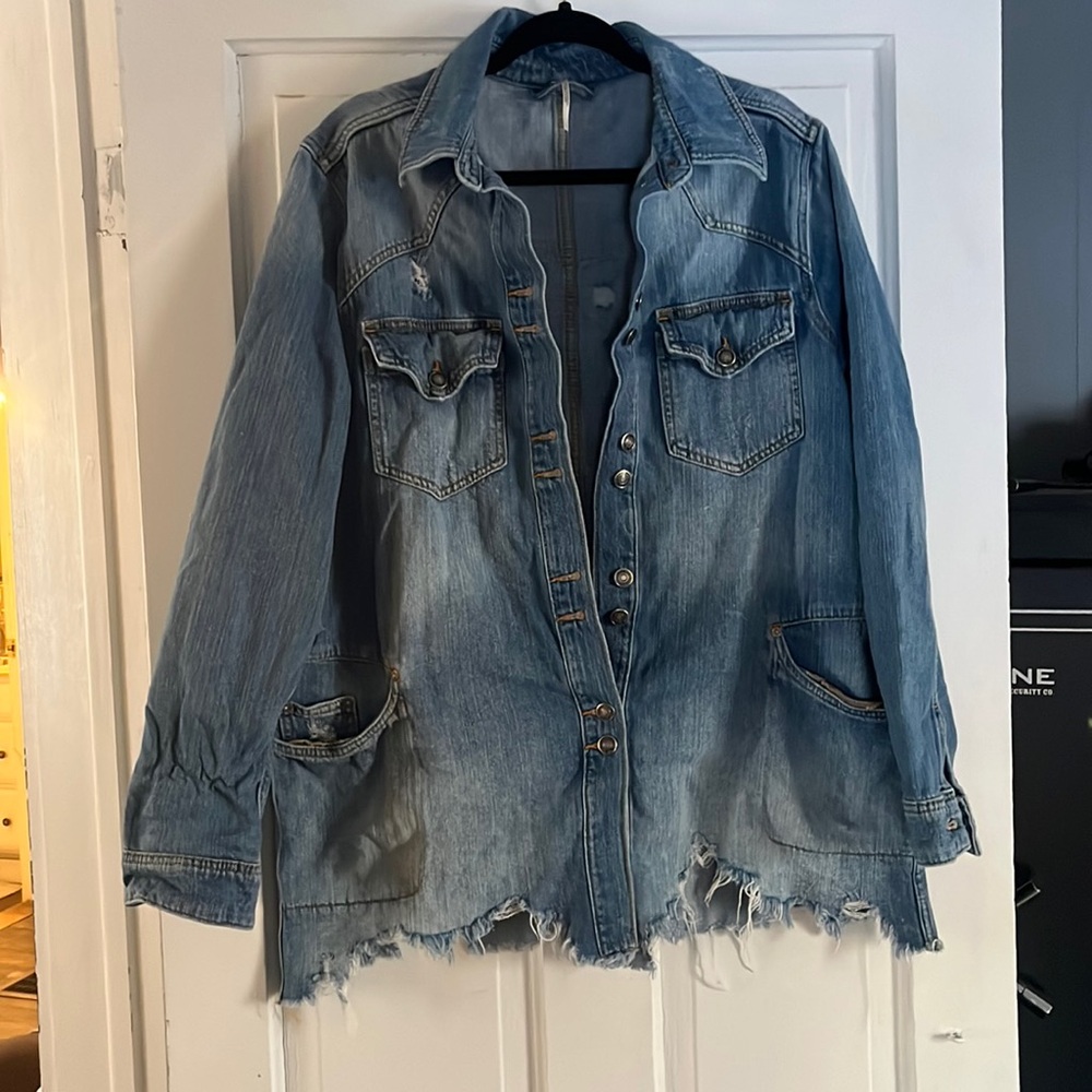 Free People Distressed Denim jacket